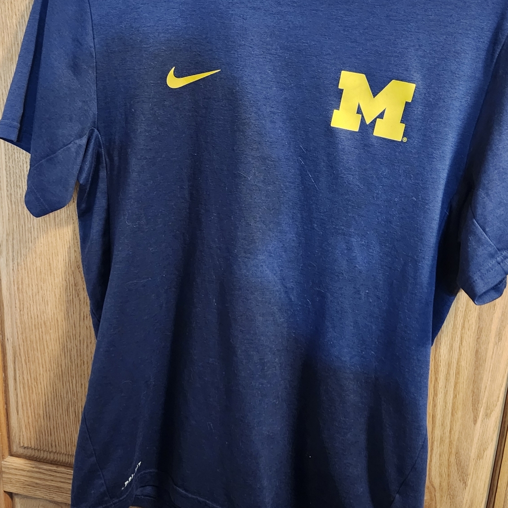 Nike Blue T-Shirt with Yellow Logo